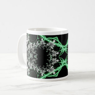 Mug Confusion   Enveloppement d'art fractal vert et bl