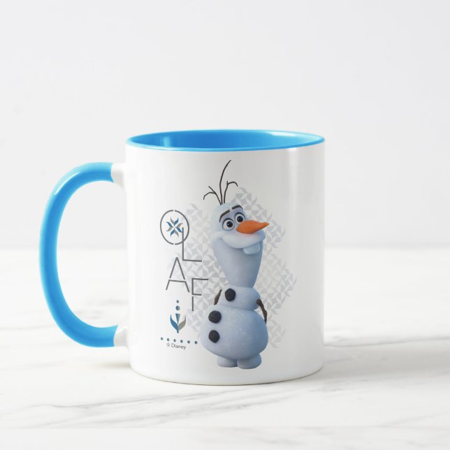 Mug Congelé 2 : Olaf avec nom stylisé Graphique (Gauche)