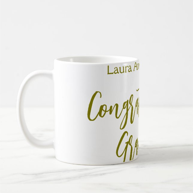 Mug Congratulations graduate golden name class 20XX si (Gauche)