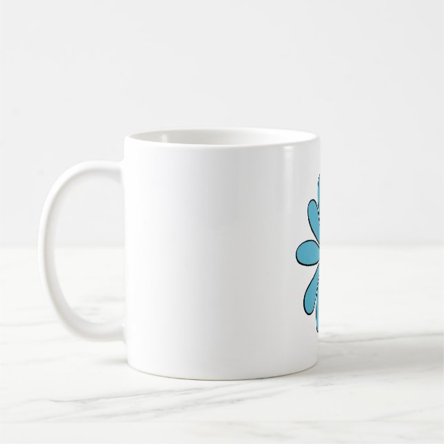 Mug Connexion Hippie Flower Power Peace à Aqua (Gauche)