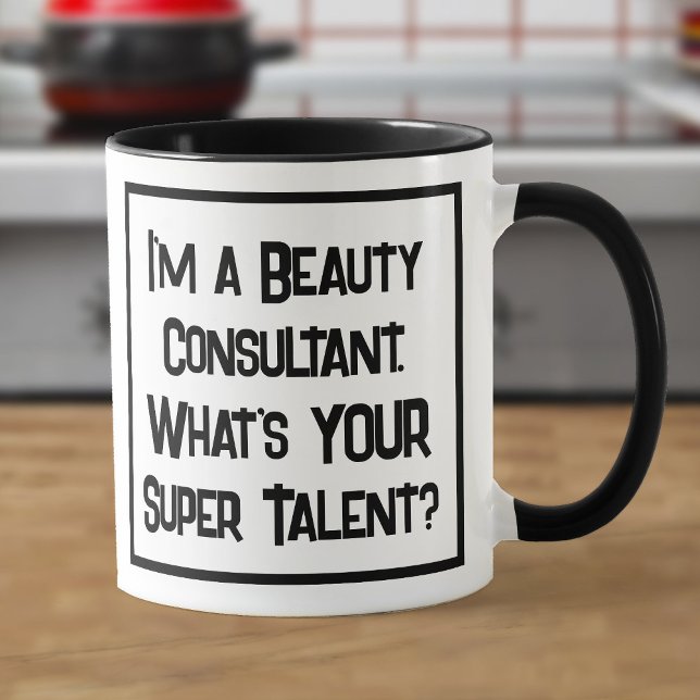 Mug Conseil de beauté Super Talent. Deux tons (Créateur téléchargé)