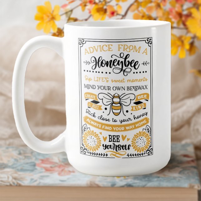 Mug Conseil d'une abeille (Advice from a honeybee coffee mug)