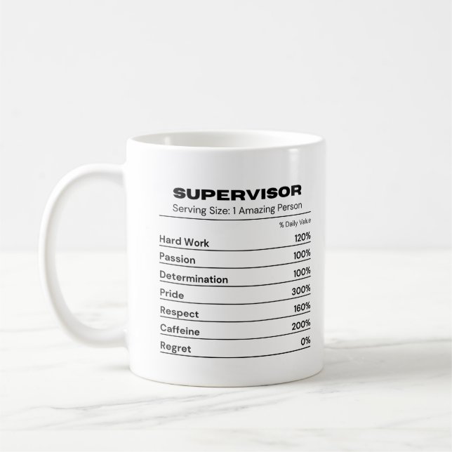 Mug Conseiller du Cool de travail dur du superviseur (Gauche)