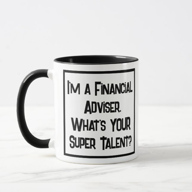 Mug Conseiller financier Super Talent. Deux tons (Gauche)