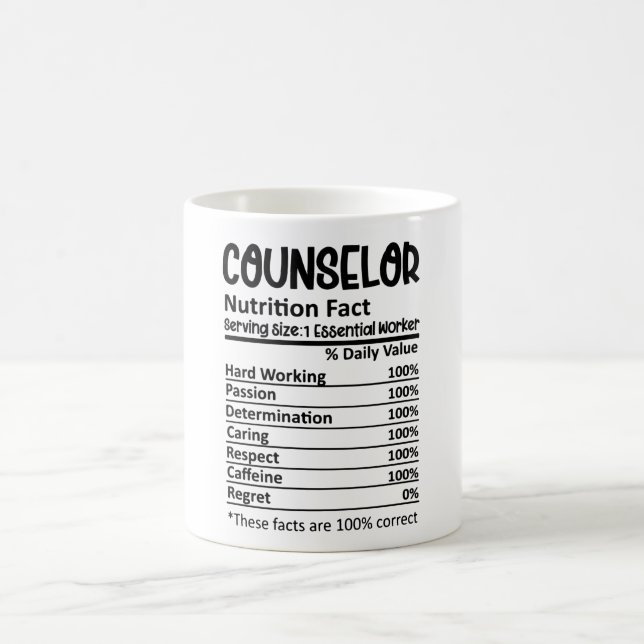 Mug Conseillère en nutrition Facts École Counseling Ca (Centre)