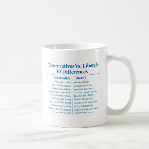 Mug Conservateurs contre des libéraux 10 différences