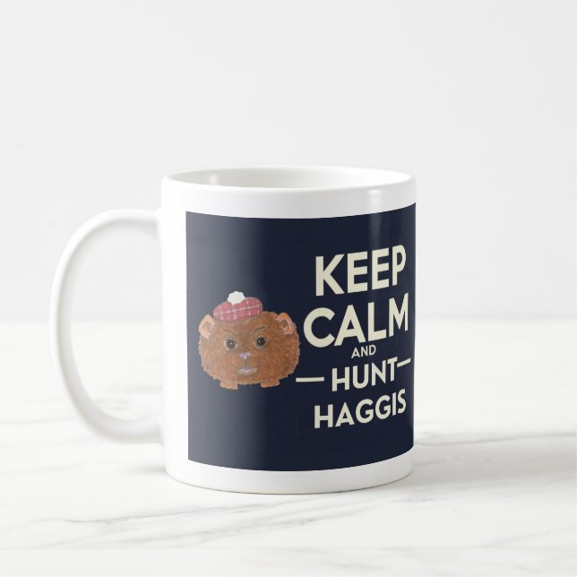 Mug Conserver le calme et la chasse Haggis écossais (Gauche)