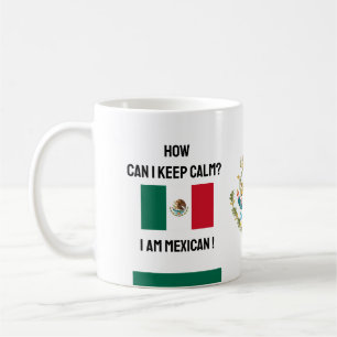 Mug Conserver le calme Mexique & texte amusant, drapea