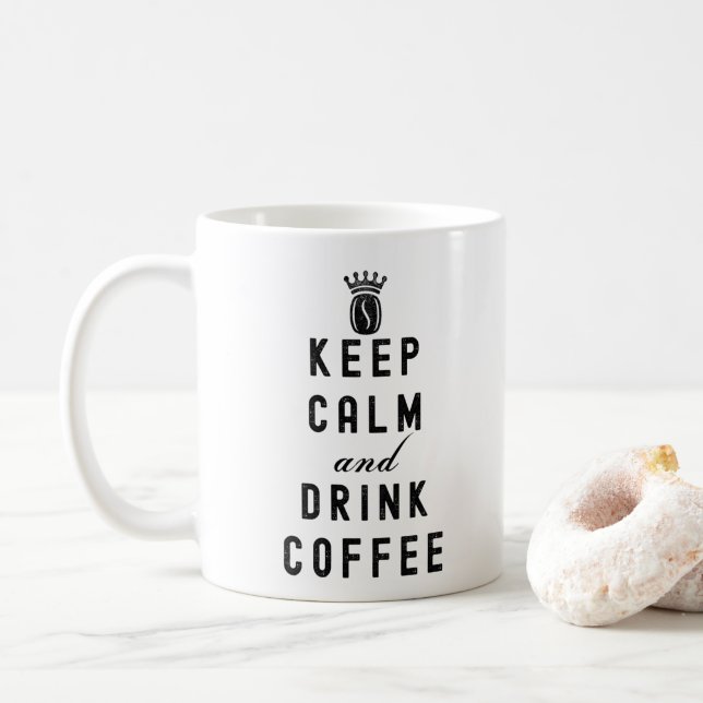 MUG CONSERVEZ CALME ET BOIRE DU CAFÉ - AMATEUR DE CAFÉ (Avec donut)