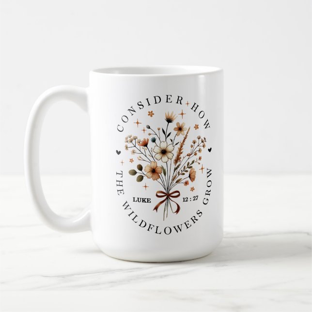 Mug Considérez comment les lis poussent Chrétien (Gauche)