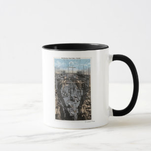 Mug Construction d'une scène en acier de bateau