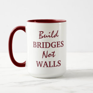 Mug "Construire des ponts non des murs", nom personnal