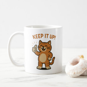 Mug Continuez ! Encouragement motivationnel Chat rétro