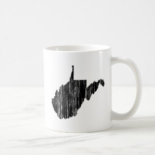 Mug Contour affligé d'état de la Virginie Occidentale