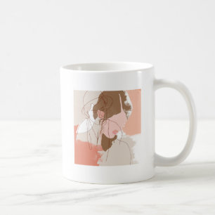 Mug Contour peint Portrait féminin