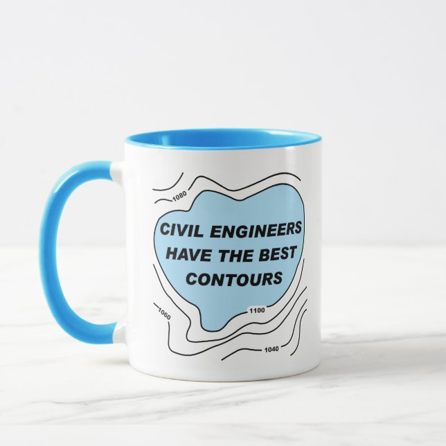 Mug Contours bleus de l'ingénieur civil (Gauche)