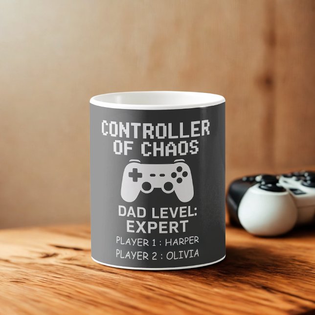 Mug Contrôleur du Chaos Gamer Personnalisé Papa (Créateur téléchargé)