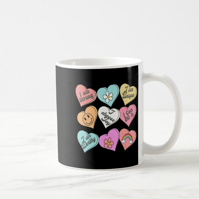 Mug Conversation Hearts Groovy Valentines Day Cute Tea (Droite)