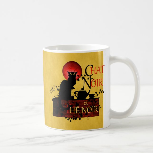 Mug Conversation Noir et Thé Noir, Thé Noir Chat (Droite)
