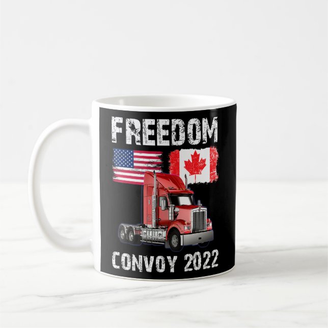 Mug Convoy 2022 Canada Freedom Trucker encourage (Gauche)