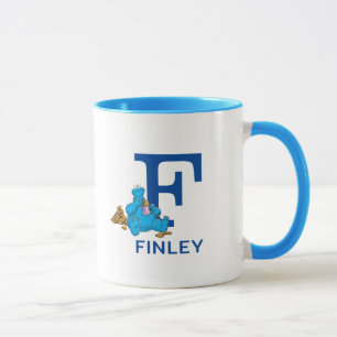 Mug Cookie Monster Manger Cookies Nom et monogramme F