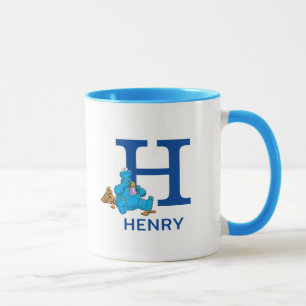 Mug Cookie Monster Manger Cookies Nom et monogramme H