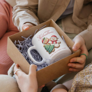 Mug Cookies de Noël et nom personnalisé Joyeux Noël