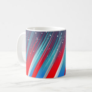 Mug Cool Abstrait Rouge Bleu Bleu Brush