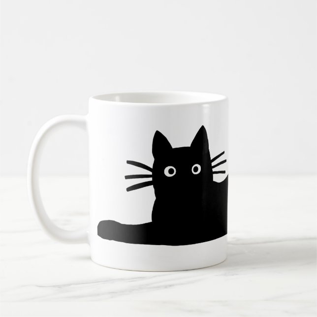 Mug Cool Black Kitty Chat Fun Feline Lover's Cute (Gauche)