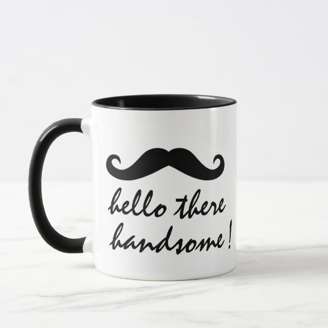 Mug Cool bonjour là beau café drôle (Gauche)