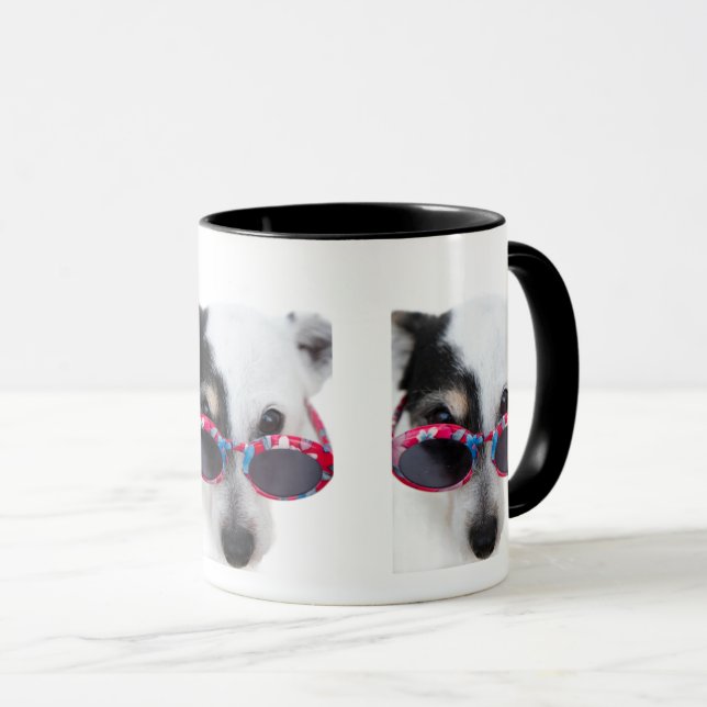 Mug Cool Cartoon Dog with Glasses (Devant droit)