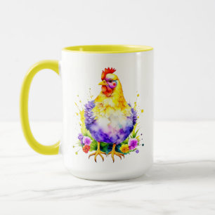 Mug Cool Chick Power Cute aquarelle poulet