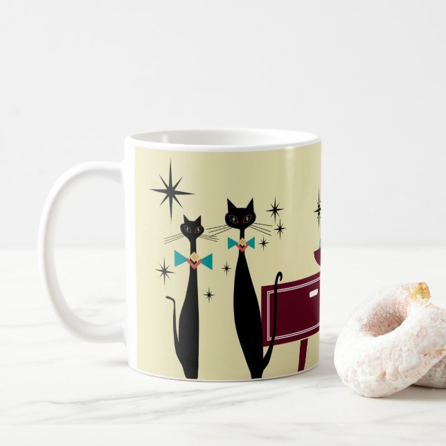 Mug Cool de MCM moderne de l'ère rétro atomique au mil (Avec donut)