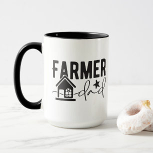 Mug Cool Farmer Papa mot art ajouter monogramme