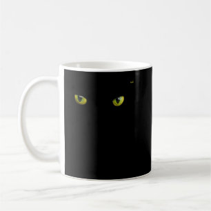 Mug Cool Halloween visage de chat jaune sur chemise no