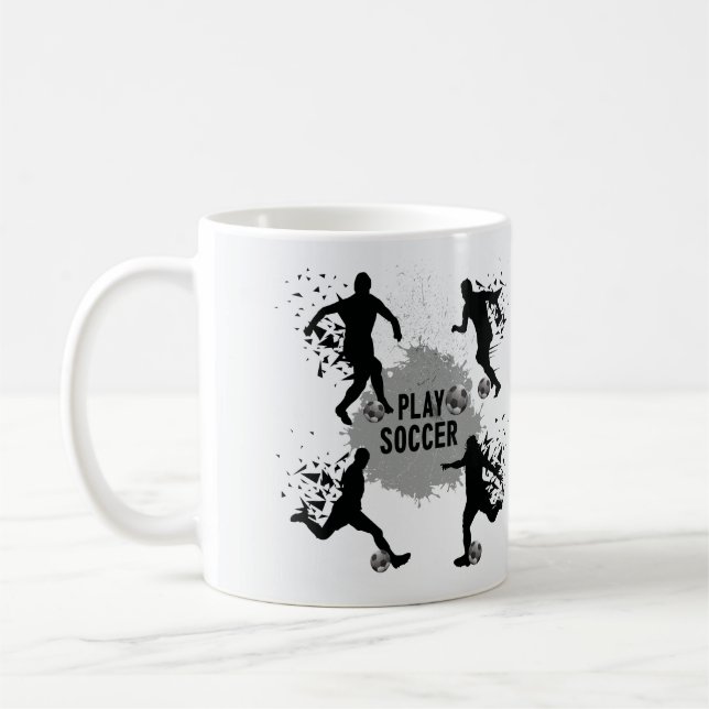 Mug Cool Jouer des silhouettes de football (Gauche)