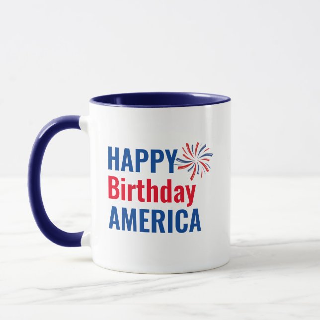 Mug Cool Joyeux Anniversaire Amérique Juillet 4 USA Pa (Gauche)