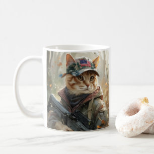 Mug Cool MAGA Chat avec pistolet et Camouflage Cute AM