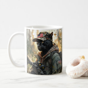 Mug Cool MAGA Chat avec pistolet et camouflage PANNEAU