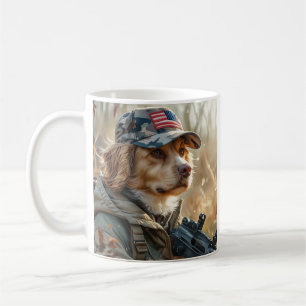 Mug Cool MAGA Chien avec pistolet et Camouflage Cute c
