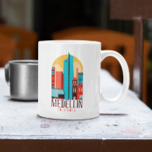Cool Medellin Colombie Vintage Cityscape