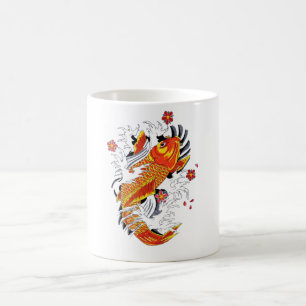 Mug Cool Oriental Japonais Gold Lucky Koi Carp