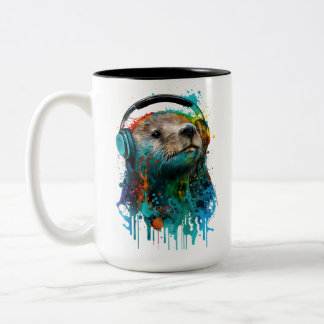 Mug cool Otter, Portant Un Casque !