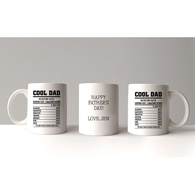 Mug Cool papa Fête des pères noire et blanche (Créateur téléchargé)
