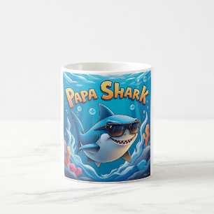 Mug Cool Papa Shark Dessin dessiné