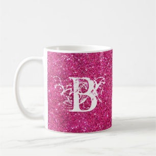 Mug Cool Parties scintillant rose blanc Funky Monogram