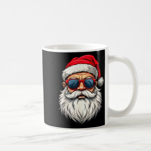 Mug Cool Santa Claus Face Retro Sungles Christmas Men  (Droite)