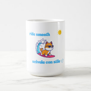 Mug Cool Surf Chiot Portant des lunettes de soleil