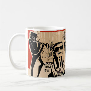 Mug cool vintage d'affiche du groupe de jazz avec trom
