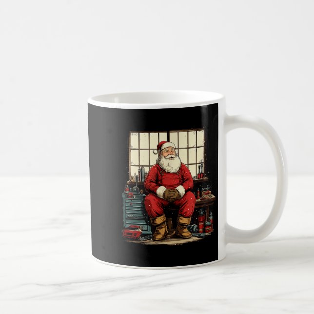 Mug Cool Workshop Santa Claus With Wrenches Tool Costu (Droite)